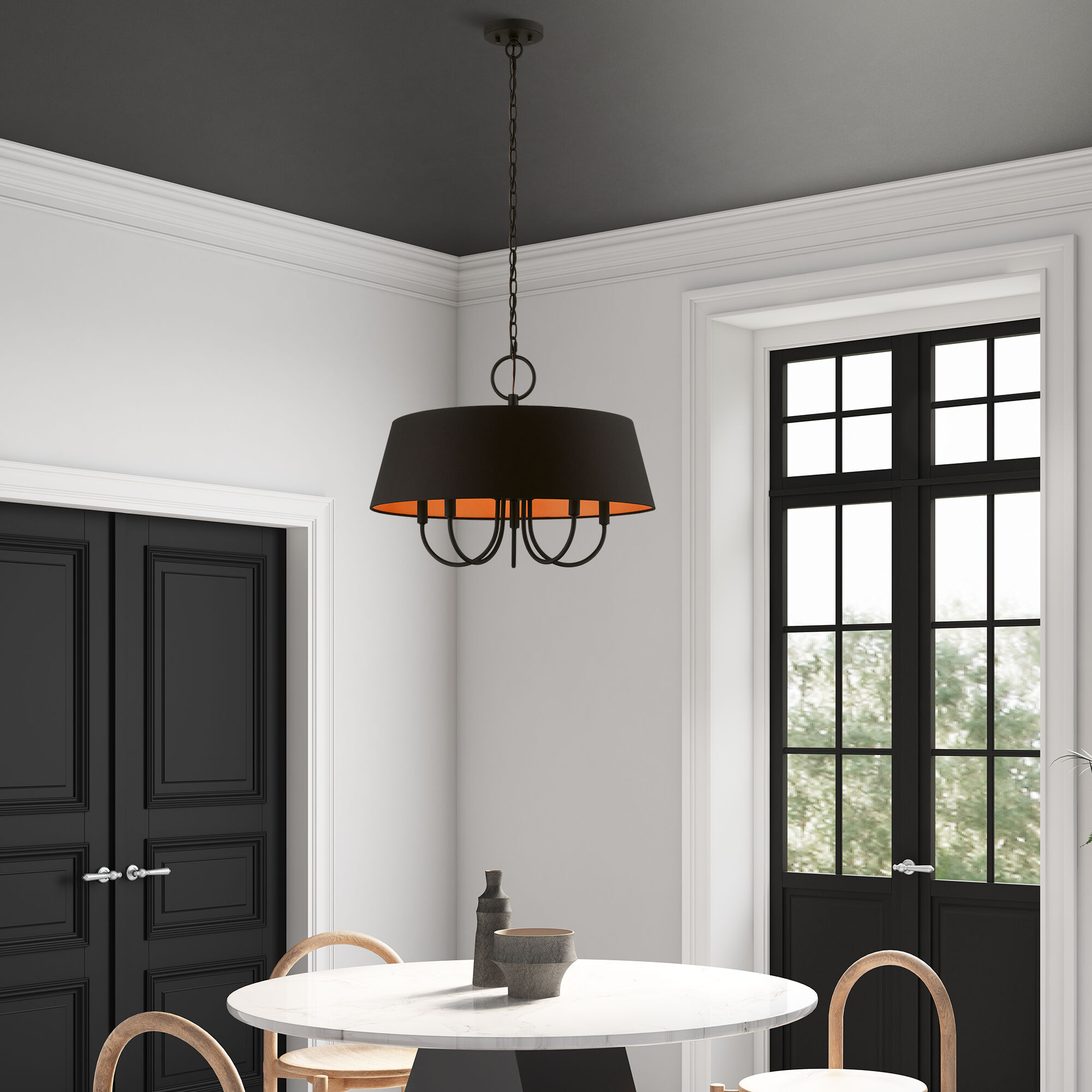 Palma 5 Light 23 inch Black Pendant Chandelier Ceiling Light