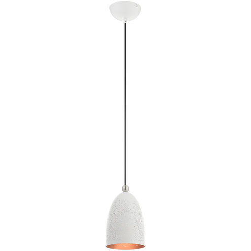 Arlington 1 Light 6 inch White with Brushed Nickel Accents Pendant Ceiling Light