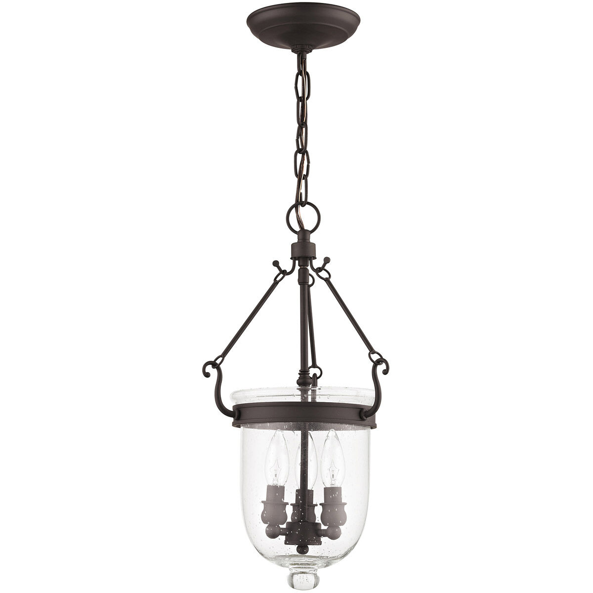 Jefferson 3 Light 10 inch Bronze Chain Lantern