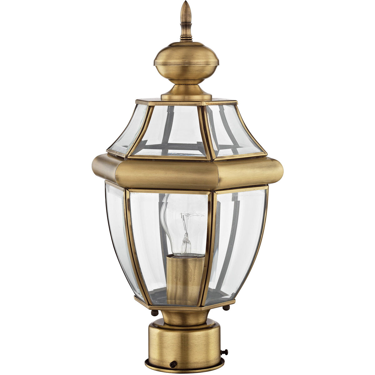 Monterey 1 Light 17 inch Antique Brass Outdoor Post Top Lantern