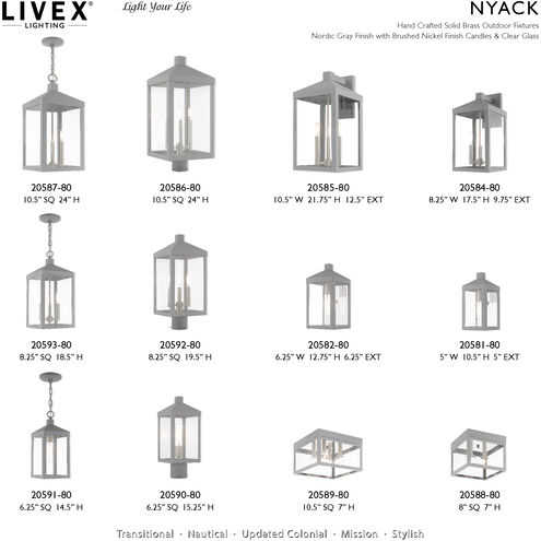 Nyack 1 Light 15 inch Nordic Gray Outdoor Post Top Lantern