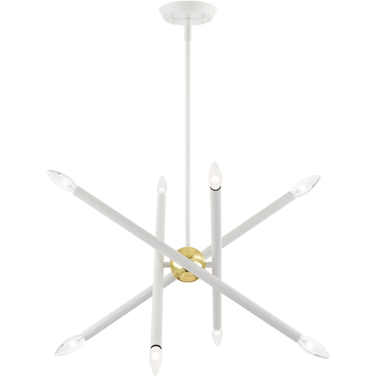 Soho 8 Light 20 inch White with Polished Brass Accents Chandelier Ceiling Light