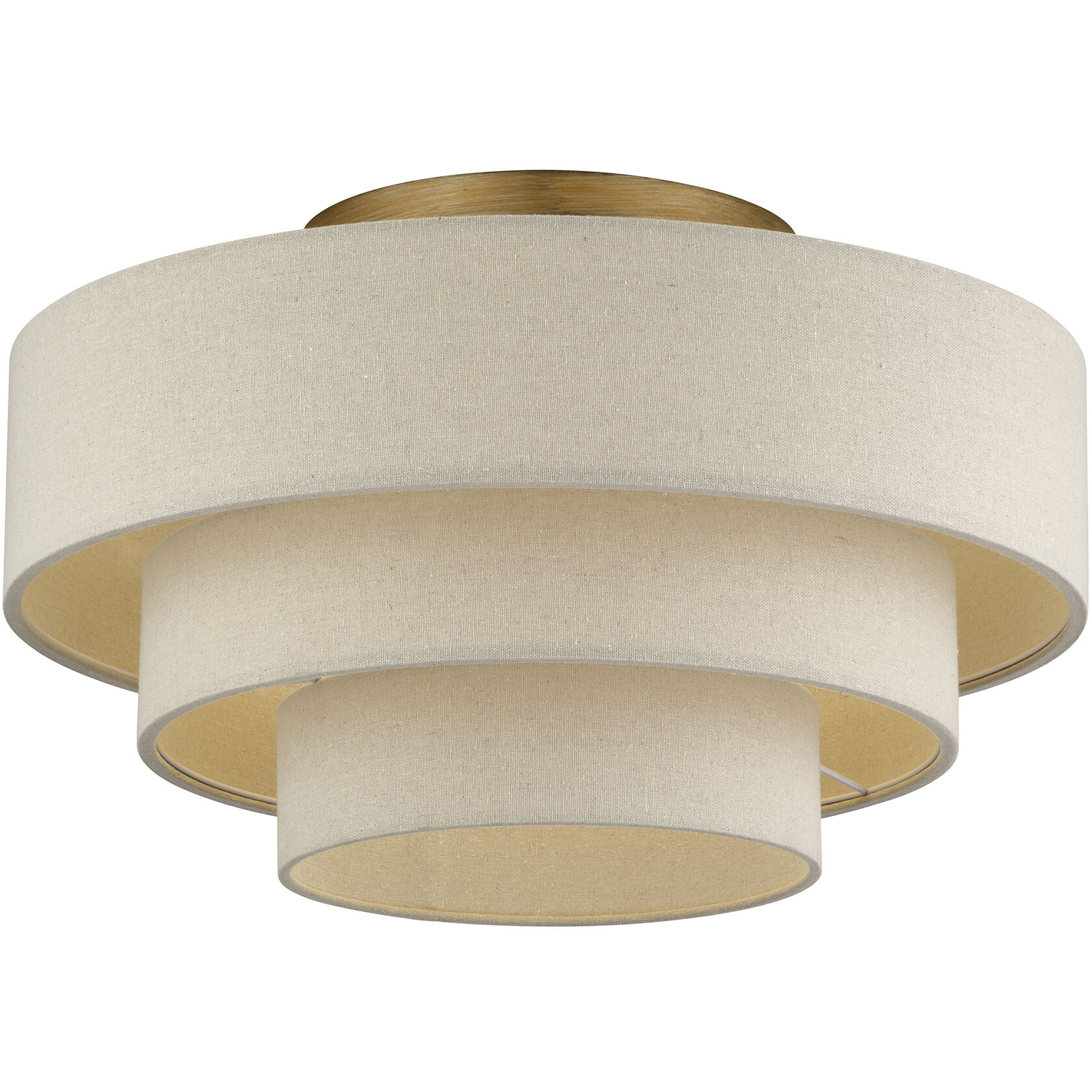 Bellingham 4 Light 21 inch Antique Gold Leaf Semi Flush Mount Ceiling Light, Extra Large