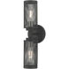 Industro 2 Light 5 inch Black with Brushed Nickel Accents Sconce Wall Light