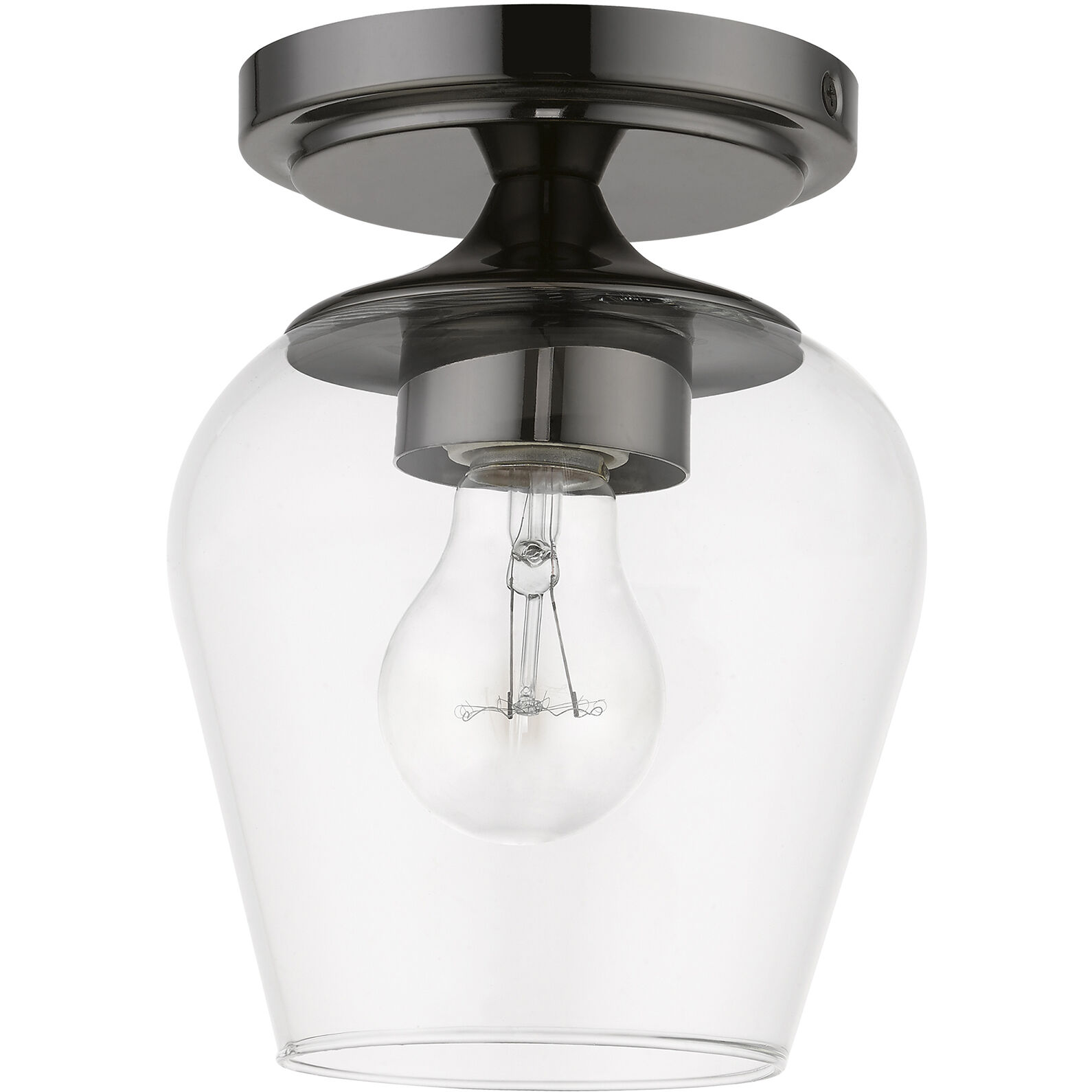 Willow 1 Light 6 inch Black Chrome Flush Mount Ceiling Light