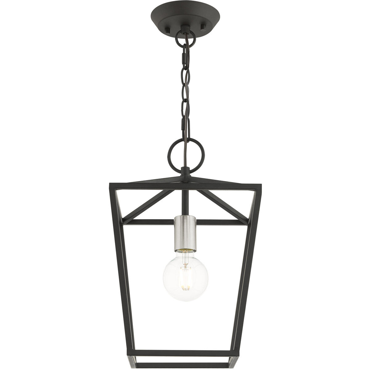 Devone 1 Light 10 inch Black Convertible Semi Flush/Lantern Ceiling Light