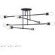 Delacroix 8 Light 35 inch Black with Brushed Nickel Accents Semi-Flush Ceiling Light