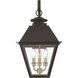 Wentworth 3 Light 22 inch Bronze with Antique Brass Finish Cluster Outdoor Wall Lantern, Large