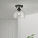 Glendon 1 Light 8.25 inch Black with Brushed Nickel Finish Accents Semi-Flush Ceiling Light in Black with Brushed Nickel Accent