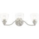 Montgomery 3 Light 23 inch Brushed Nickel Vanity Sconce Wall Light