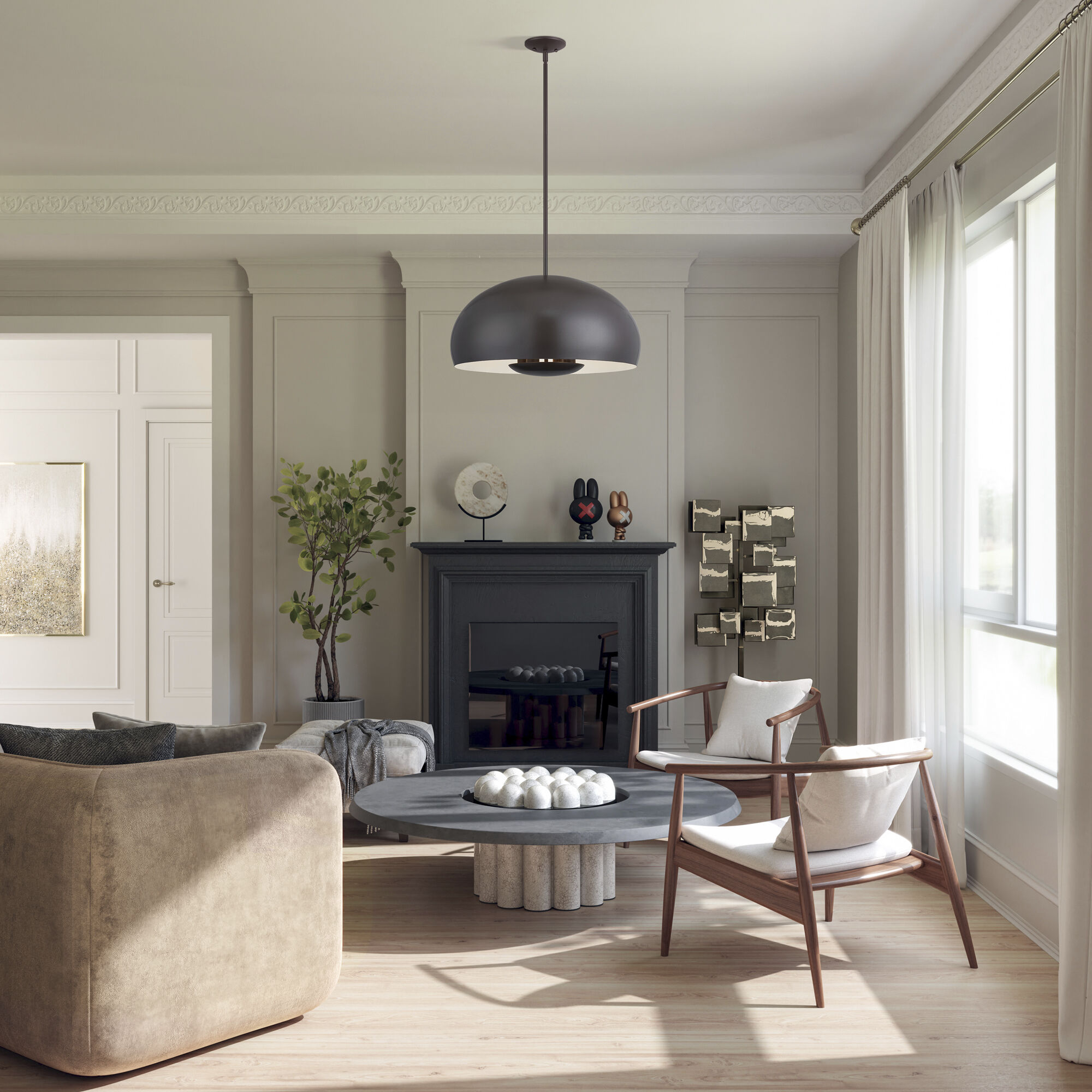 Domma 4 Light 22.5 inch English Bronze Pendant Ceiling Light