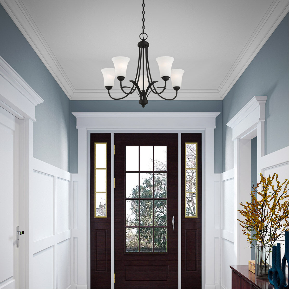 Ridgedale 5 Light 26 inch Black Chandelier Ceiling Light