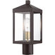 Nyack 1 Light 15.25 inch Bronze with Antique Brass Cluster Small Outdoor Post Top Lantern in Bronze with Antique Brass Cluser