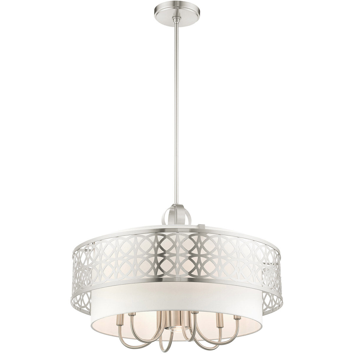 Calinda 7 Light 24.75 inch Brushed Nickel Pendant Chandelier Ceiling Light