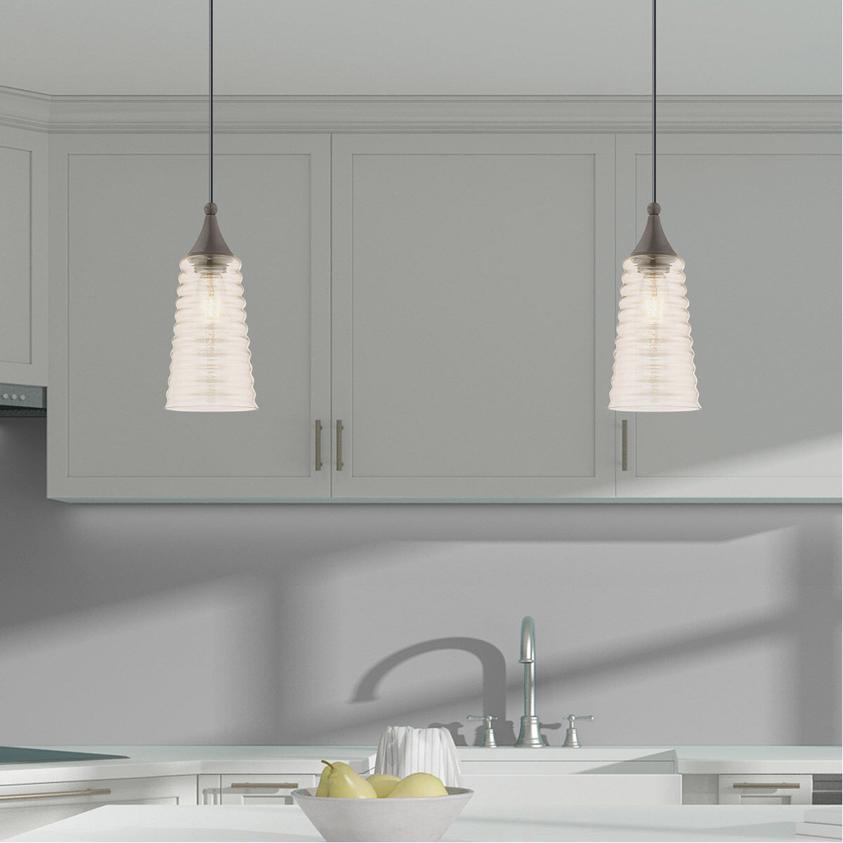 Art Glass 1 Light 6 inch English Bronze Mini Pendant Ceiling Light