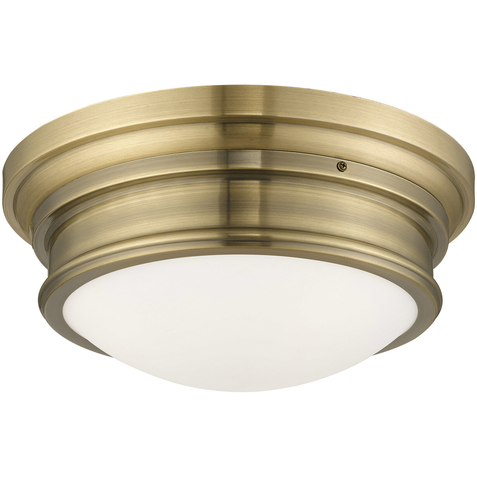 Astor 3 Light 16 inch Antique Brass Flush Mount Ceiling Light