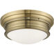 Astor 3 Light 16 inch Antique Brass Flush Mount Ceiling Light
