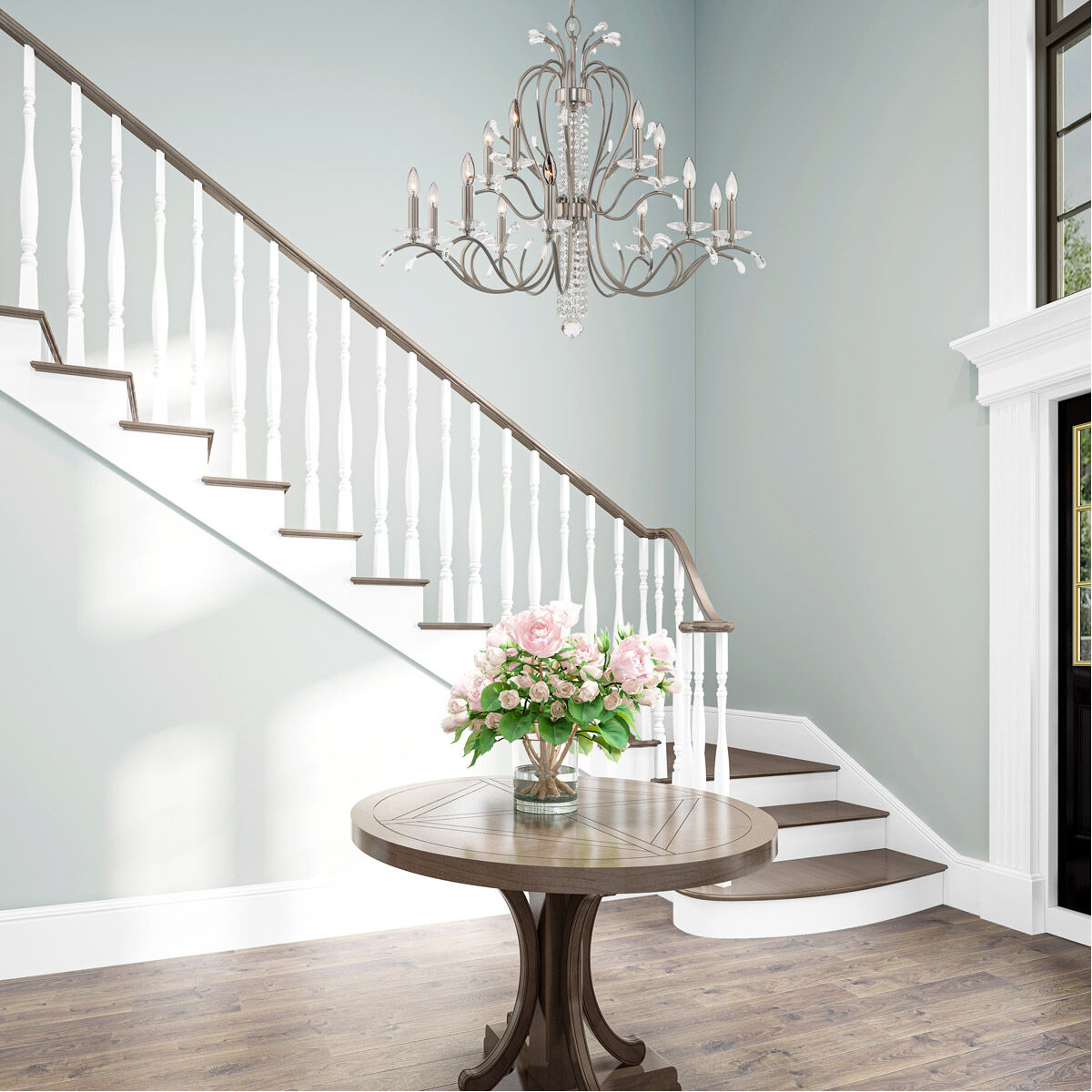 Serafina 15 Light 38 inch Brushed Nickel Chandelier Ceiling Light