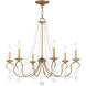 Pennington 6 Light 28 inch Antique Gold Leaf Chandelier Ceiling Light