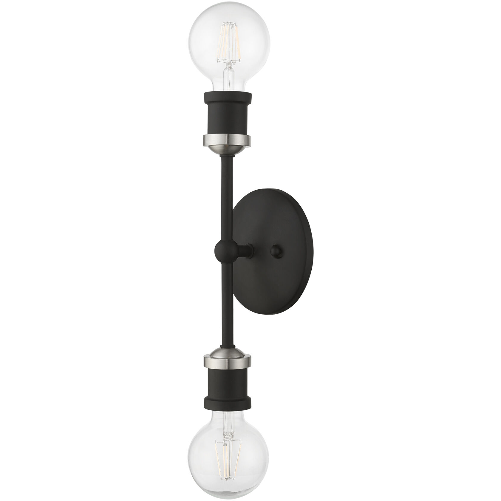 Lansdale 2 Light 5 inch Black with Brushed Nickel Accents Vanity Sconce Wall Light