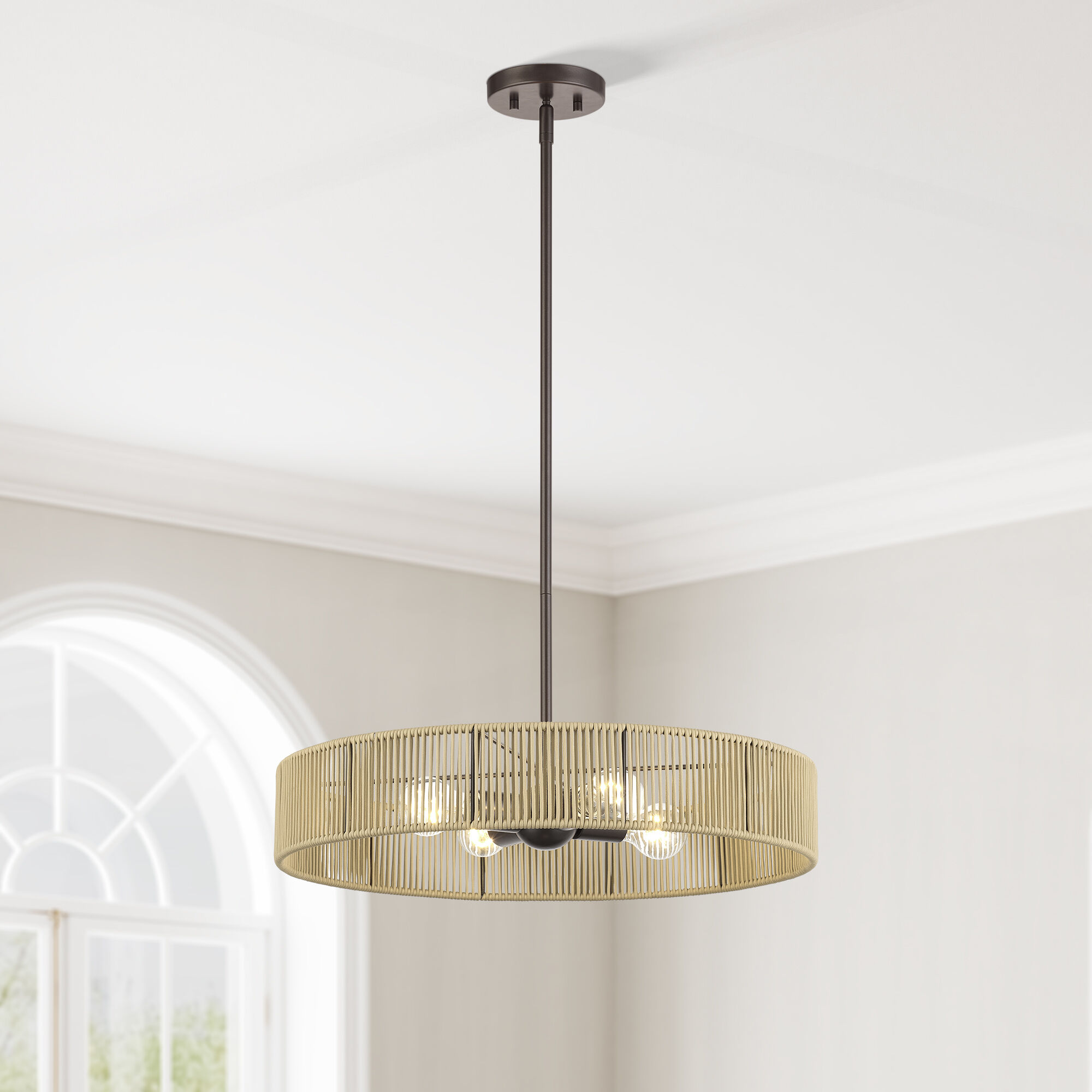 Goldiemesh 4 Light 22 inch English Bronze Pendant Ceiling Light