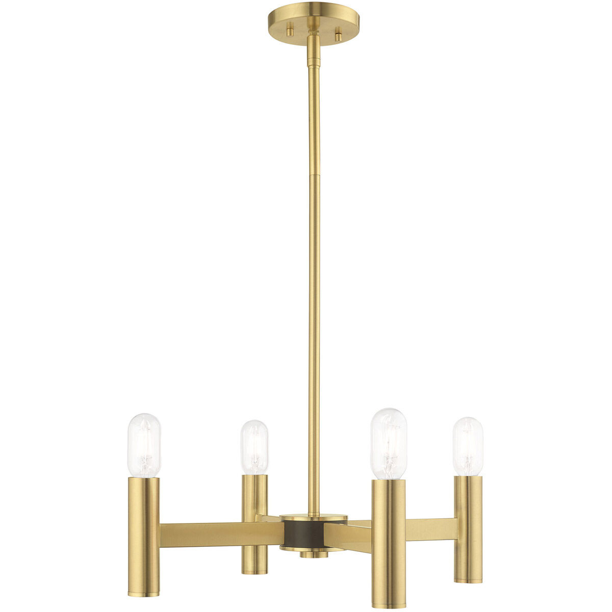 Copenhagen 4 Light 20 inch Satin Brass Mini Chandelier Ceiling Light