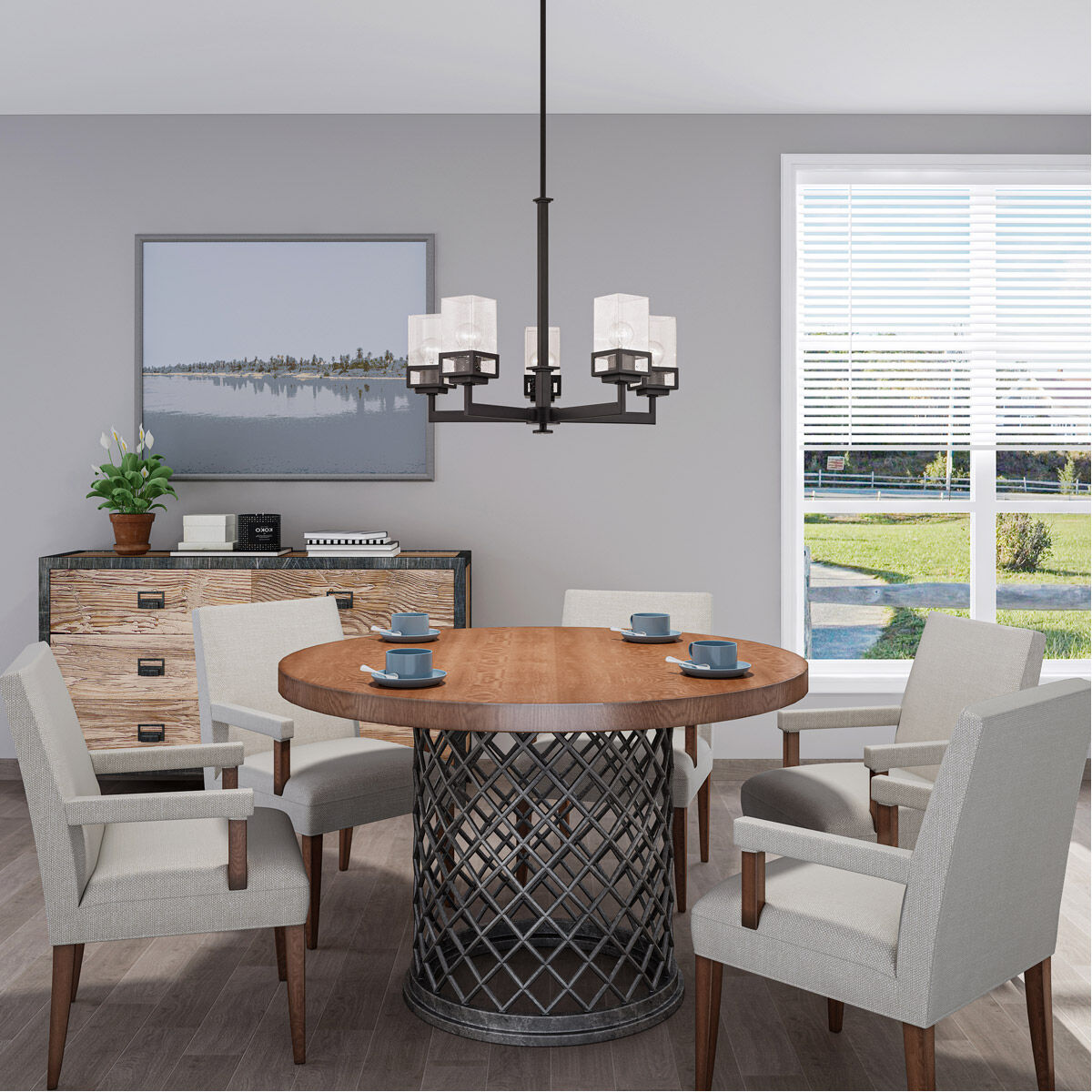 Harding 5 Light 25 inch Bronze Chandelier Ceiling Light