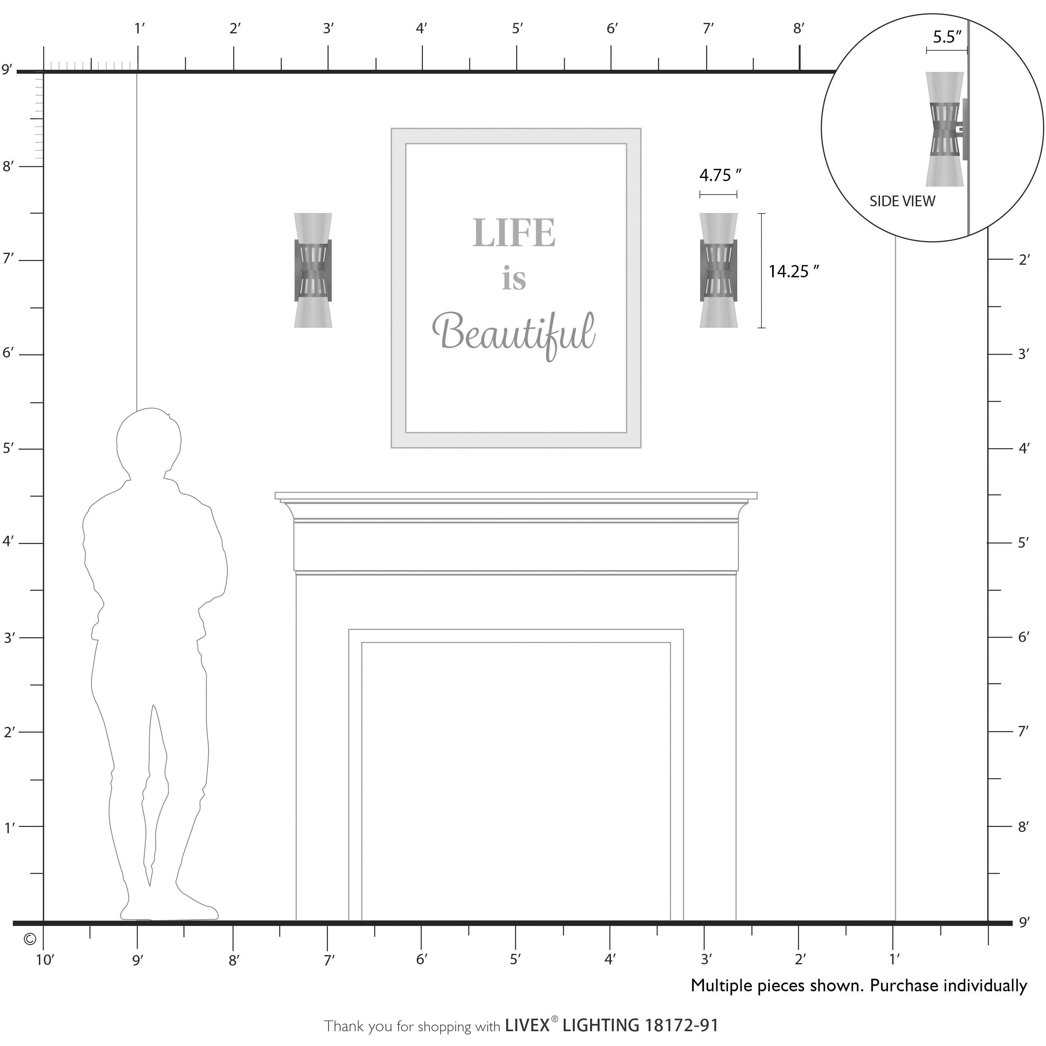 Bennington 2 Light 14.25 inch Brushed Nickel Sconce Wall Light