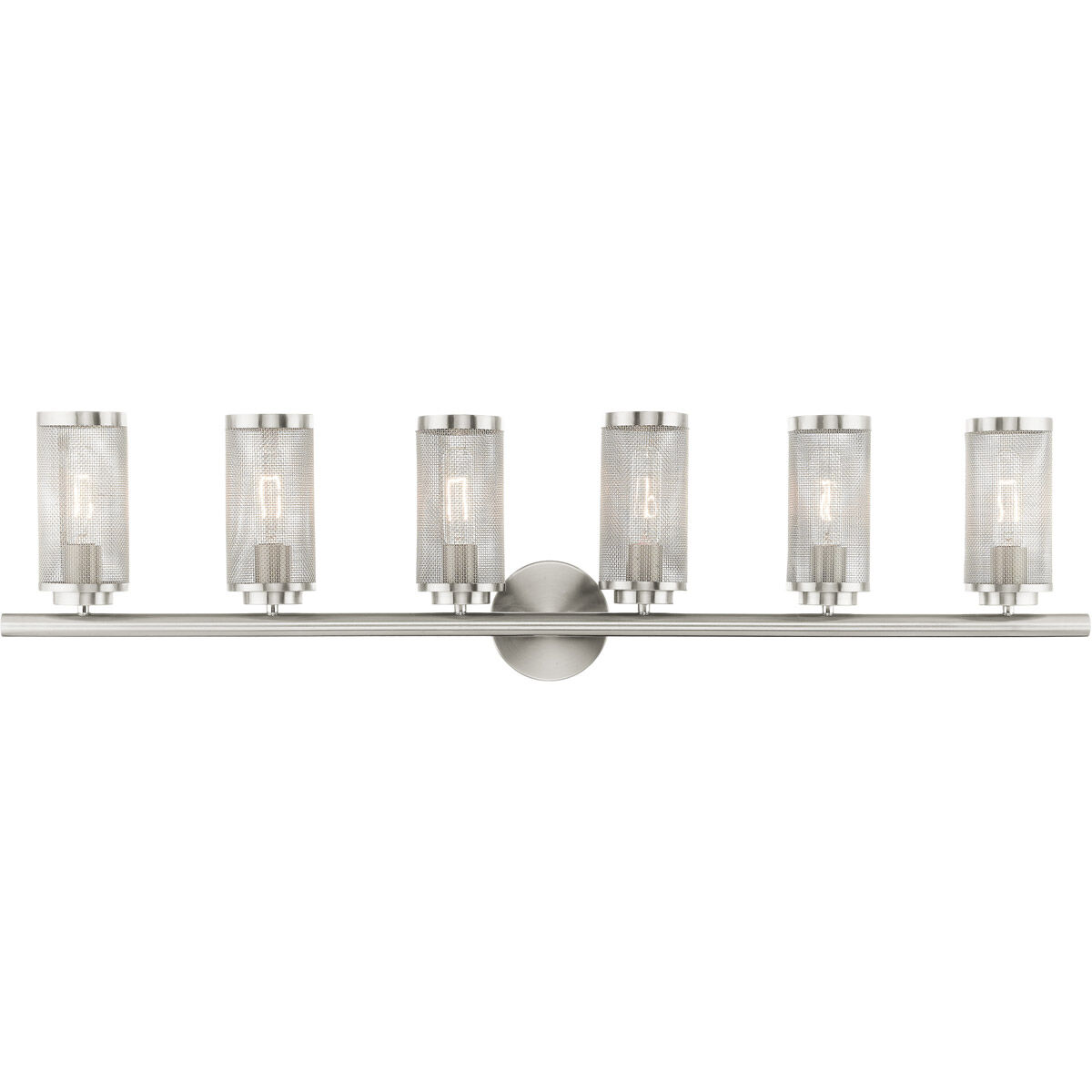 Industro 6 Light 44 inch Brushed Nickel Vanity Sconce Wall Light