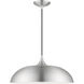 Amador 1 Light 18 inch Brushed Aluminum with Polished Chrome Accents Pendant Ceiling Light