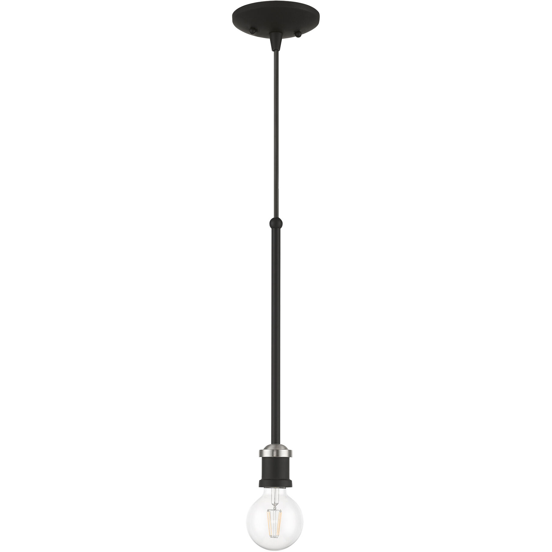 Lansdale 1 Light 5 inch Black with Brushed Nickel Accents Single Pendant Ceiling Light, Single