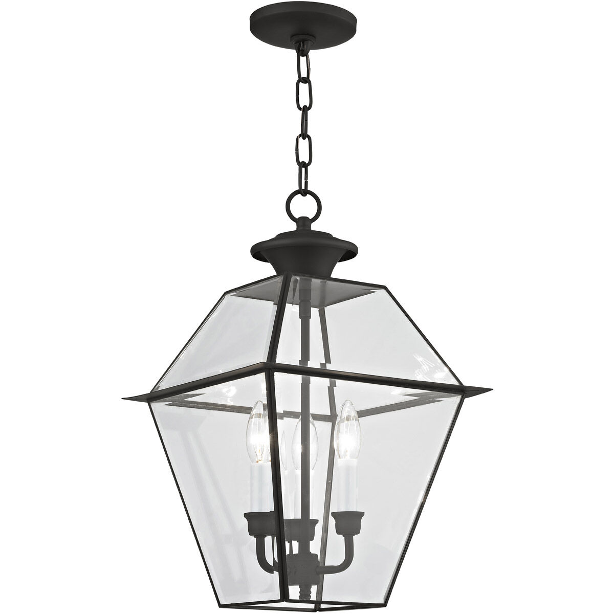 Westover 3 Light 12 inch Black Outdoor Pendant Lantern
