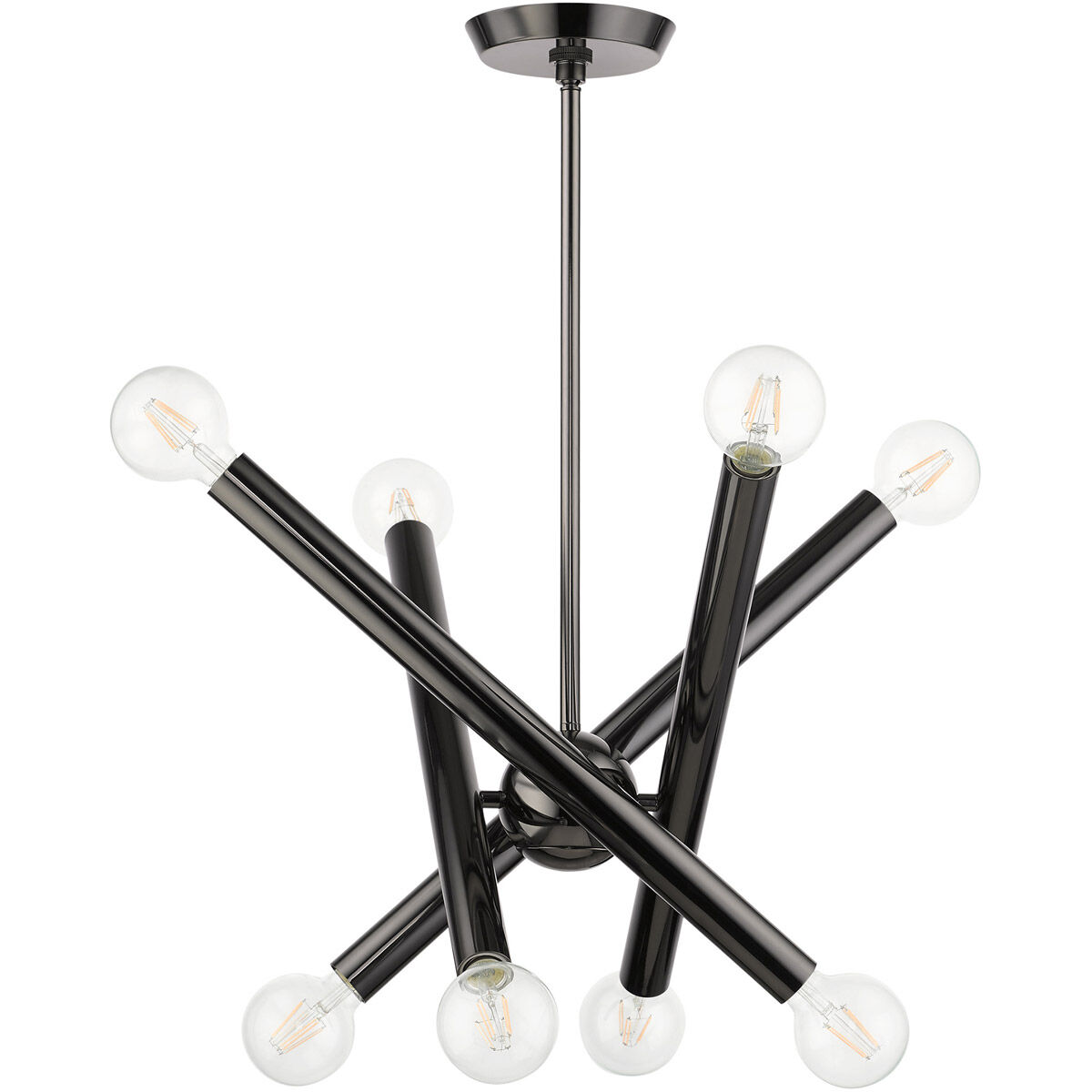Stafford 8 Light 24 inch Black Chrome Chandelier Ceiling Light