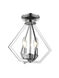 Prism 2 Light 11 inch Polished Chrome Convertible Mini Chandelier/Ceiling Mount Ceiling Light