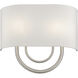 Stratton 2 Light 13 inch Brushed Nickel ADA Wall Sconce Wall Light