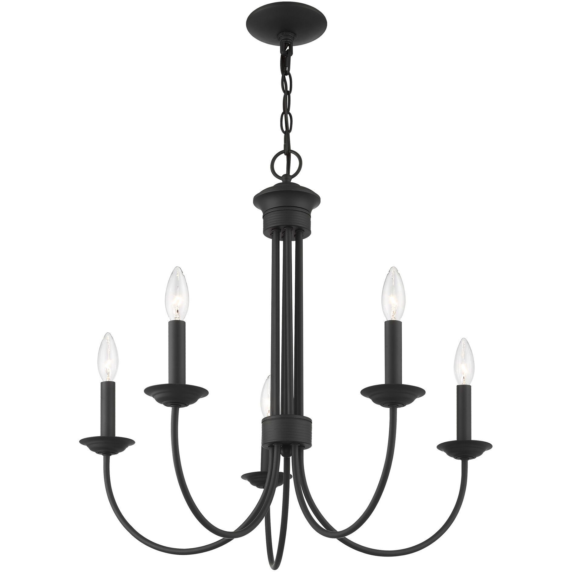 Estate 5 Light 25 inch Black Chandelier Ceiling Light