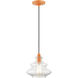 Everett 1 Light 9 inch Shiny Orange Pendant Ceiling Light