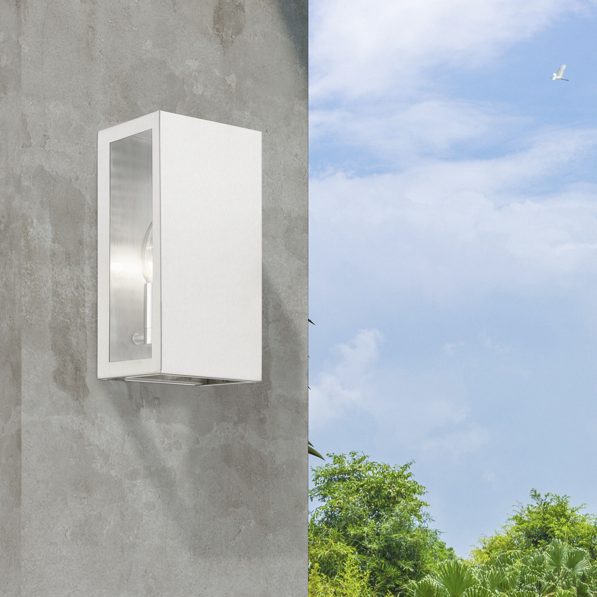 Winfield 2 Light 11 inch Brushed Nickel Outdoor Sconce, Medium