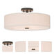 Meridian 4 Light 18 inch English Bronze Semi-Flush Mount Ceiling Light