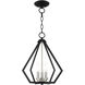Prism 3 Light 14 inch Black with Brushed Nickel Cluster Convertible Semi Flush/Pendant Ceiling Light