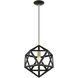 Geometric 1 Light 13 inch Textured Black Pendant Ceiling Light