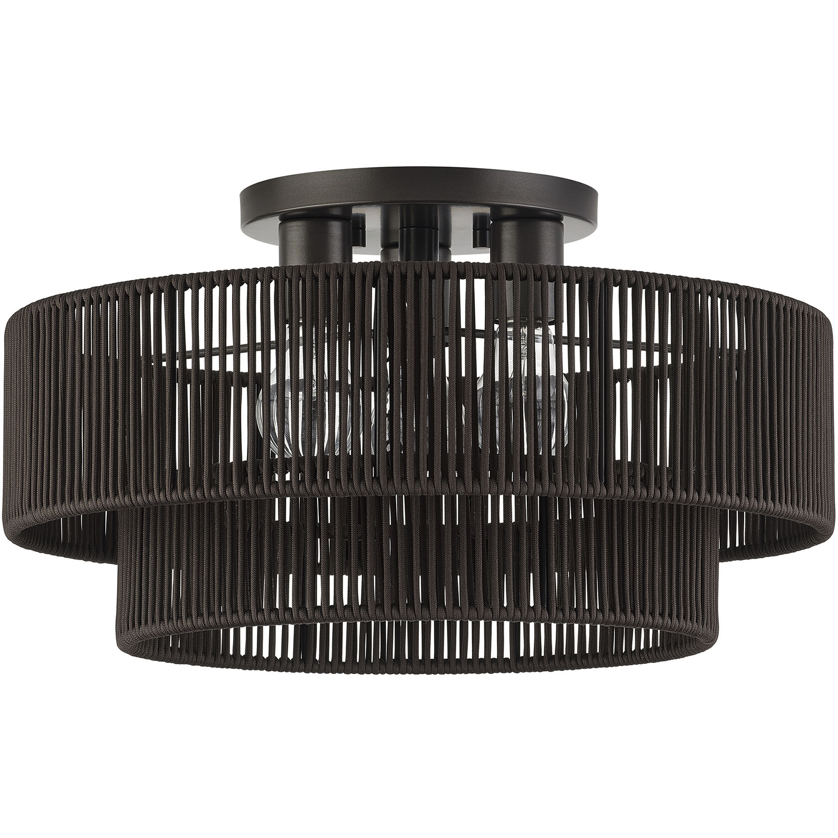 Acordia 3 Light 18 inch English Bronze Semi Flush Mount Ceiling Light, Large