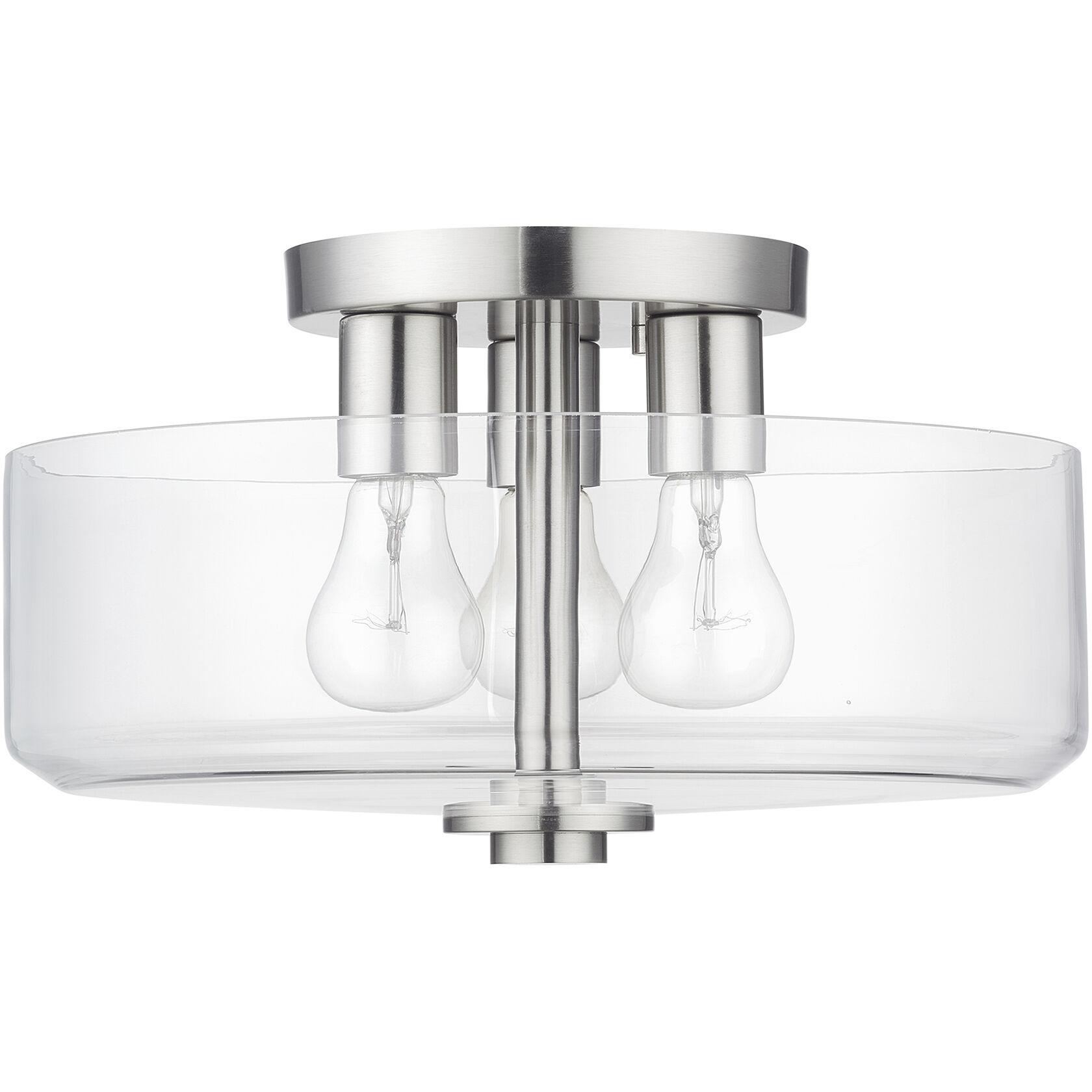 Whitworth 3 Light 14.5 inch Brushed Nickel Semi-Flush Ceiling Light