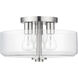 Whitworth 3 Light 14.5 inch Brushed Nickel Semi-Flush Ceiling Light