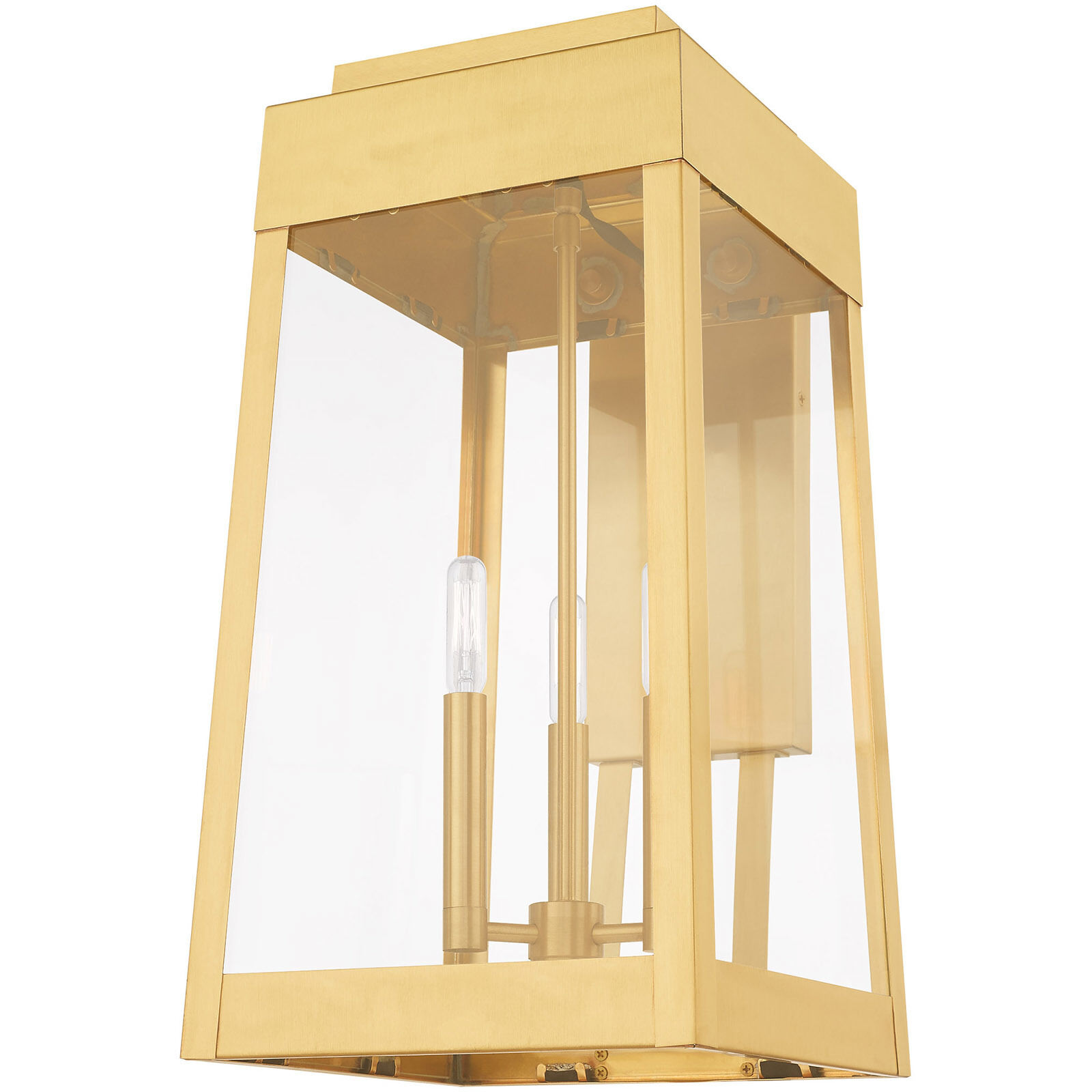 Oslo 3 Light 20 inch Satin Brass Outdoor Wall Lantern
