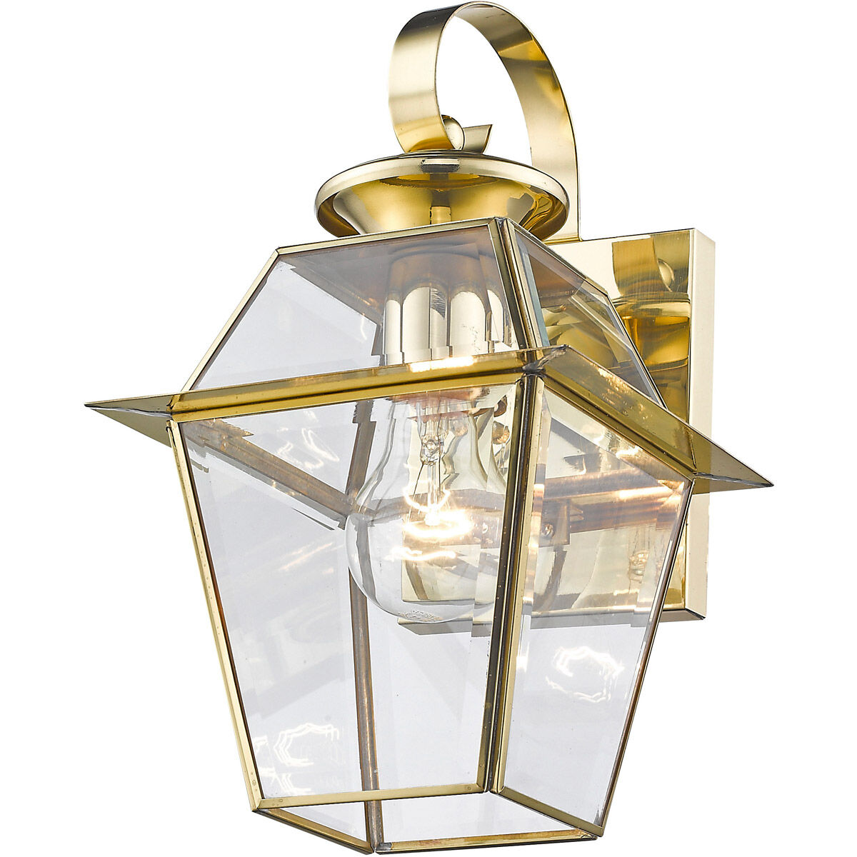 Westover 1 Light 13 inch Polished Brass Outdoor Wall Lantern