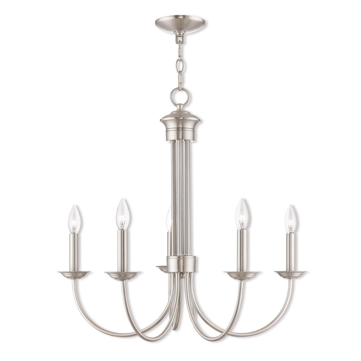 Estate 5 Light 25 inch Brushed Nickel Chandelier Ceiling Light