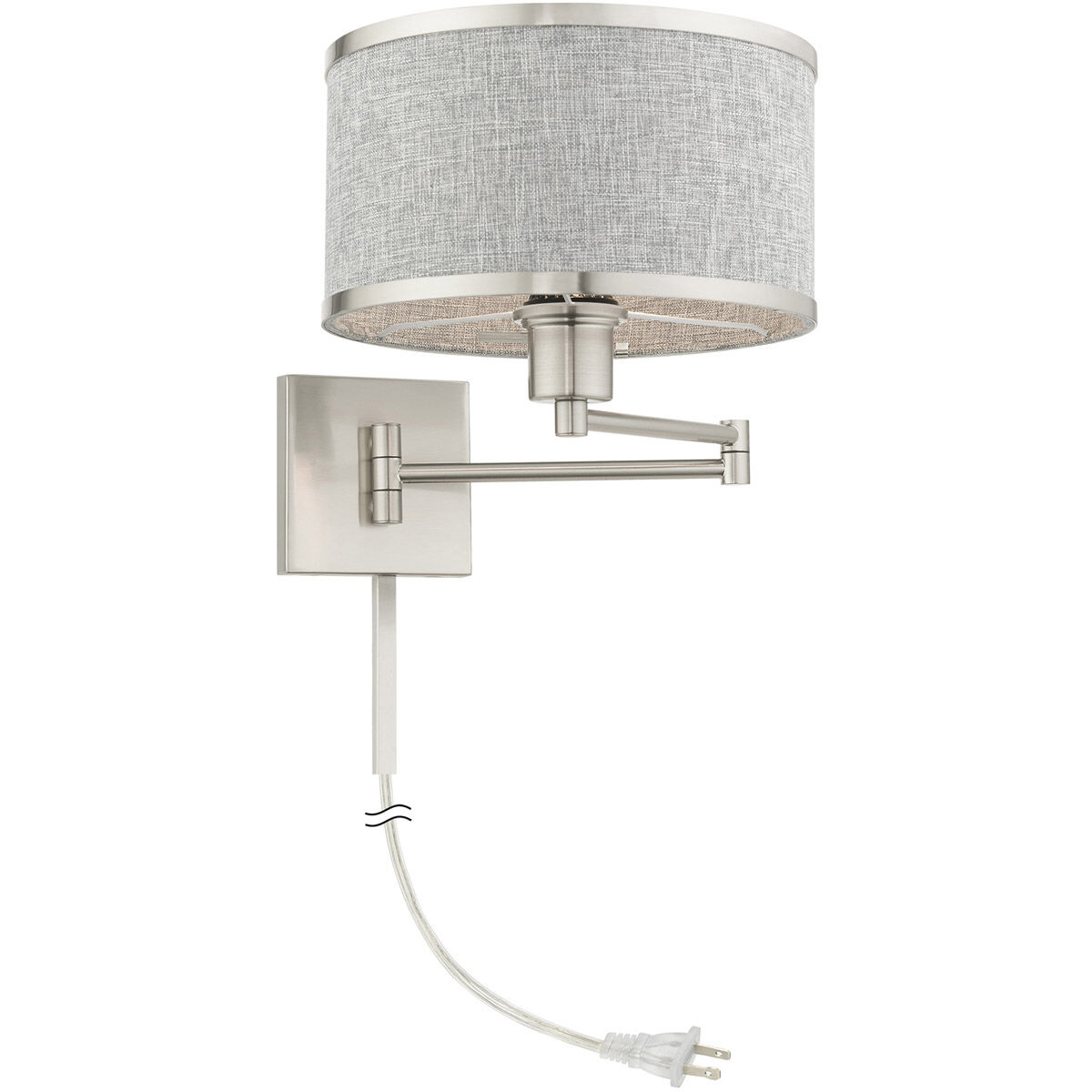 Park Ridge 24 inch 100.00 watt Brushed Nickel Swing Arm Wall Lamp Wall Light