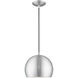 Allison 1 Light 10 inch Brushed Aluminum Mini Pendant Ceiling Light
