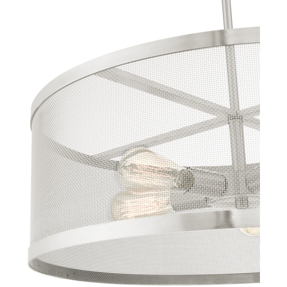 Industro 5 Light 25 inch Brushed Nickel Chandelier Ceiling Light